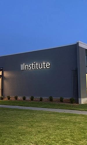 The Institute at Hendersonville building at dusk